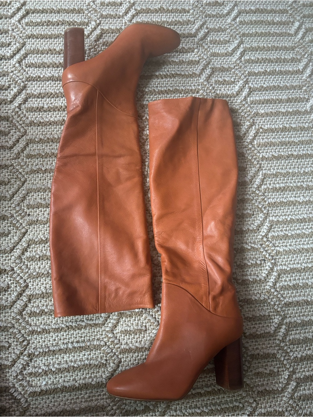 & OTHER STORIES Chrome Free Tanned Leather Knee High Boots 40 - Picture 5 of 5